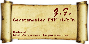 Gerstenmeier Fábián névjegykártya